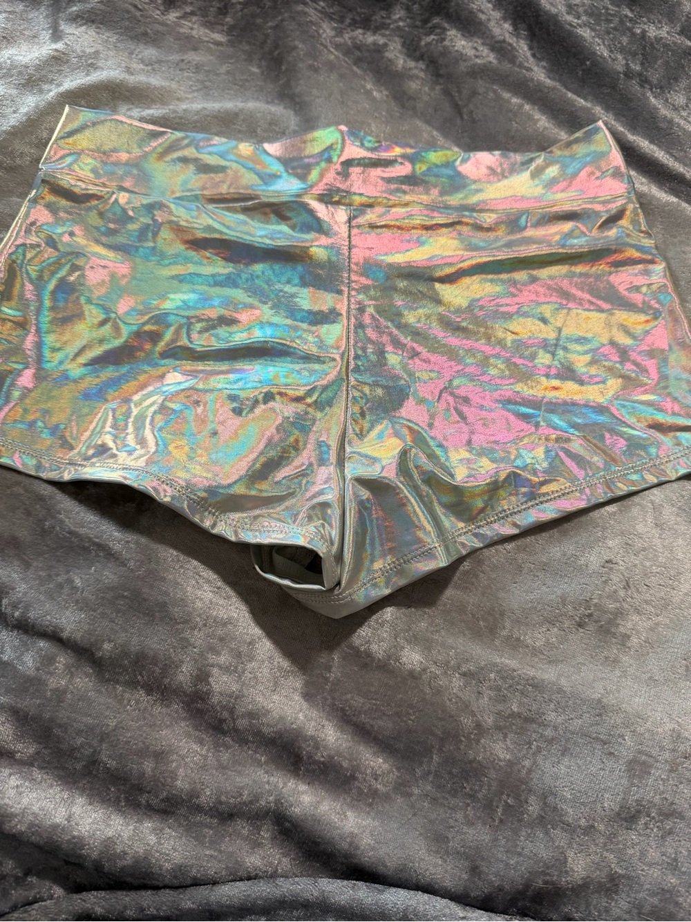 Music Legs Holographic Multicolor High-Waist Dance Shorts